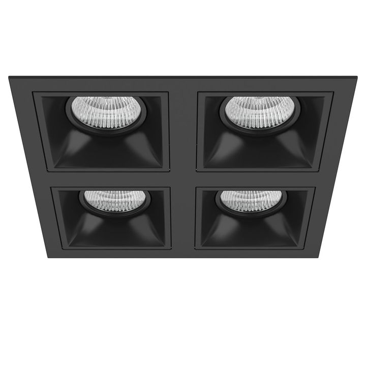 Комплект из светильников и рамки Lightstar Domino Quadro (214547+214507+214507+214507+214507) D54707070707