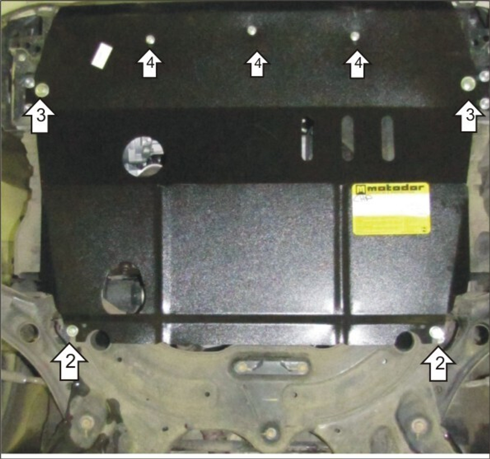 Защита картера Двигателя, КПП, Масляного фильтра. 2 мм, Сталь. для Suzuki Swift 2010-2017 MOTODOR.02418