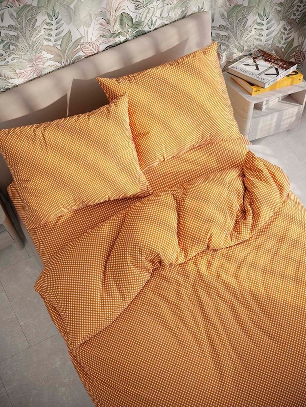 Наволочка комплект 2шт перкаль Сказка "Orange" 50x70 см на молнии