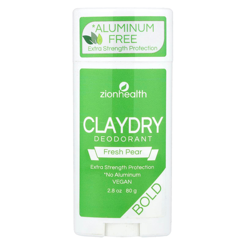 Zion Health, Bold, дезодорант ClayDry, свежесть груши, 80 г (2,8 унции)