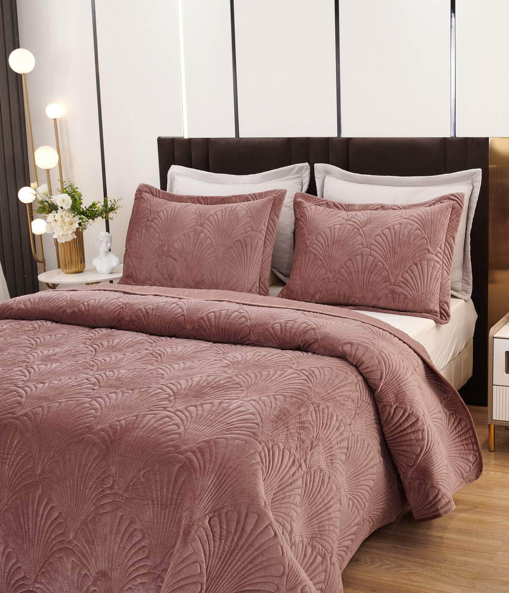 Покрывало 240x280 Sofi De MarkO Ариэль цвета чайной розы