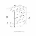 Тумба д/ванной "Гранд-80" Бетон под ум.Fest-80 (Sanita Lux) (ПВХ)
