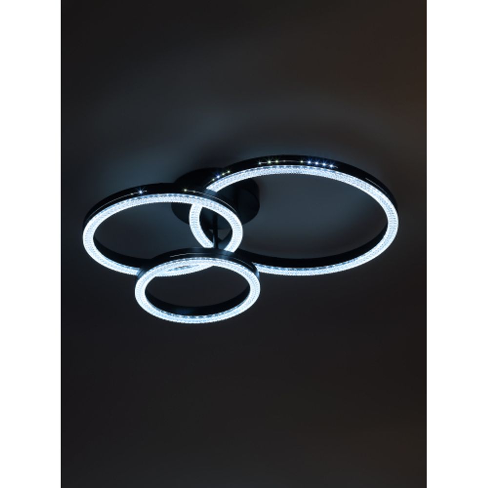 Светильник потолочный светодиодный ЭРА Модерн Bloom CLL-1-110W 3K-6K RC BK с ДУ черный