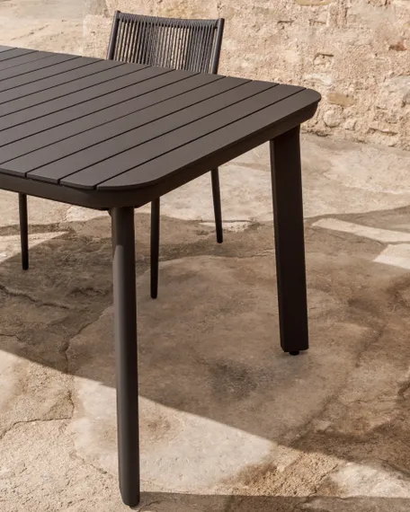 Раздвижной уличный стол Izola из алюминия с графитовой отделкой, 185 (235) x 100 см