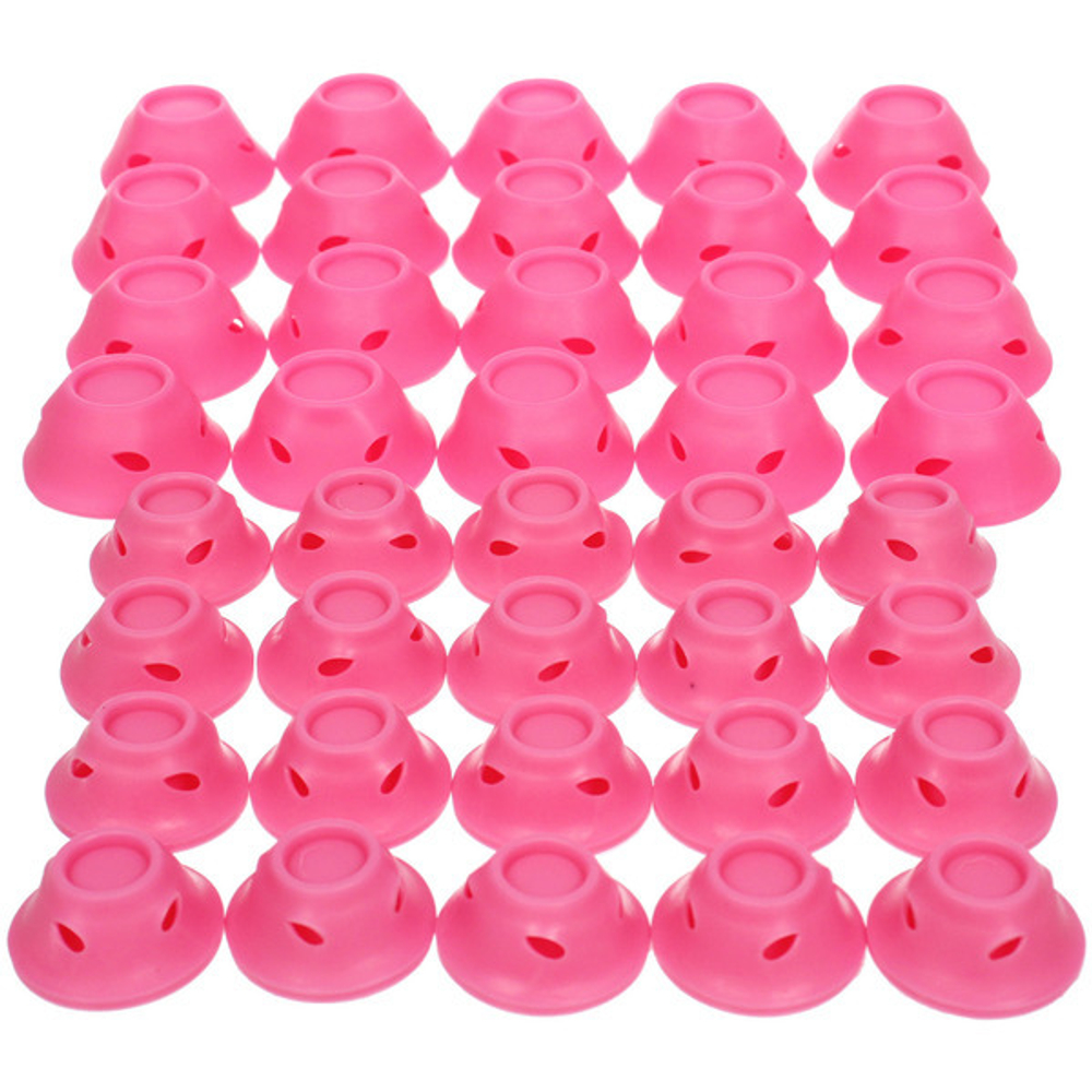 Бигуди силиконовые 40шт в косметичке «KUDRI», цвет розовый, два размера 2*5 и 1,5*3,9см