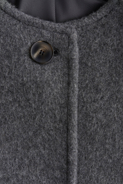 H&M Пальто из смесовой шерсти с воротником-шарфом, темно-серый