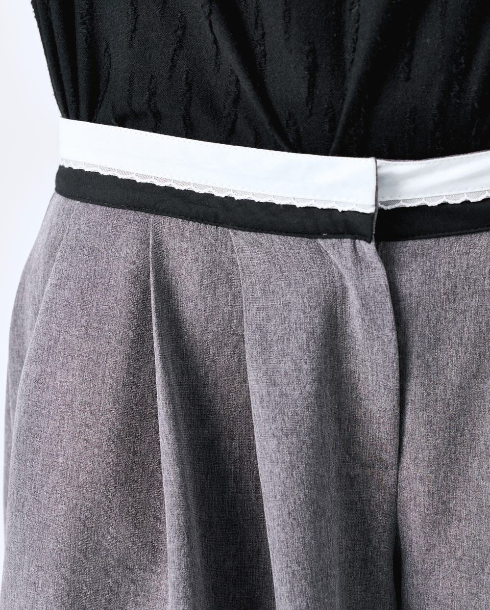 Брюки широкие 1227 серый меланж