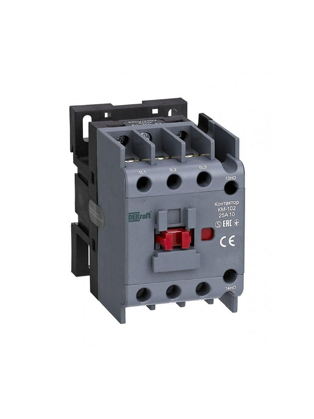 Контактор КМ-102 3п 25А кат. 230В AC 1НО AC-3 AC-4 DEKraft 22004DEK