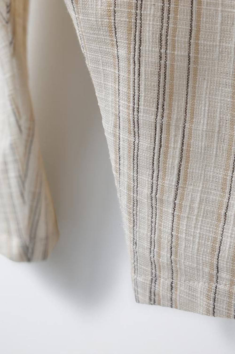 ZARA ДЛИННЫЙ КОМБИНЕЗОН В ПОЛОСКУ, СВЕТЛО-БЕЖЕВЫЙ