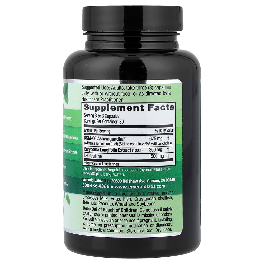 Emerald Laboratories, Testosterone Health, 90 растительных капсул