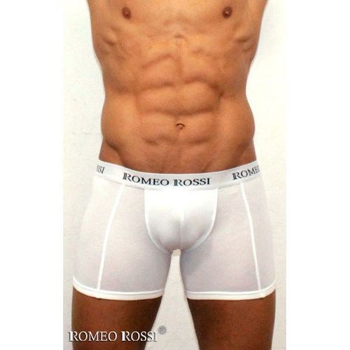 Мужские трусы боксеры удлиненные c резинкой Romeo Rossi белые RR7001-01