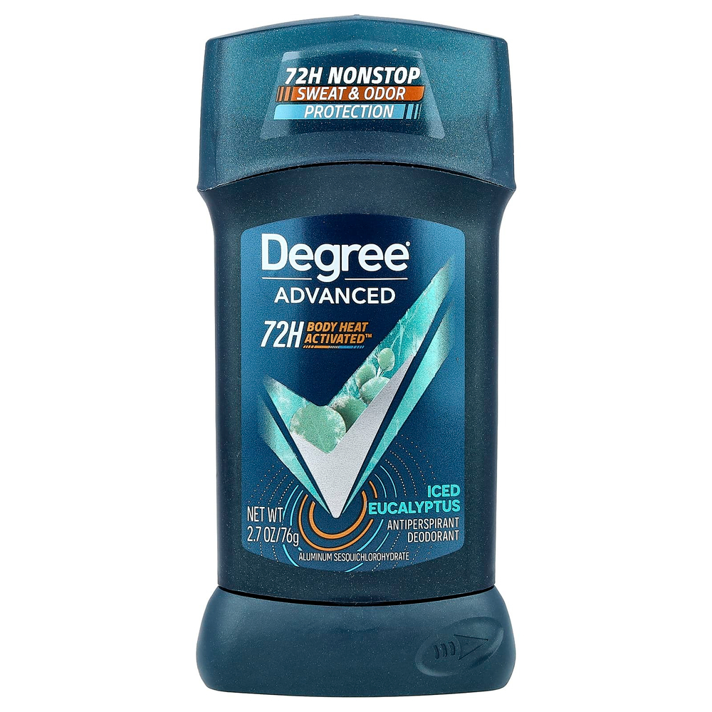 Degree, Advanced, 72H Body Heat Activated™, дезодорант-антиперспирант, холодный эвкалипт, 76 г (2,7 унции)