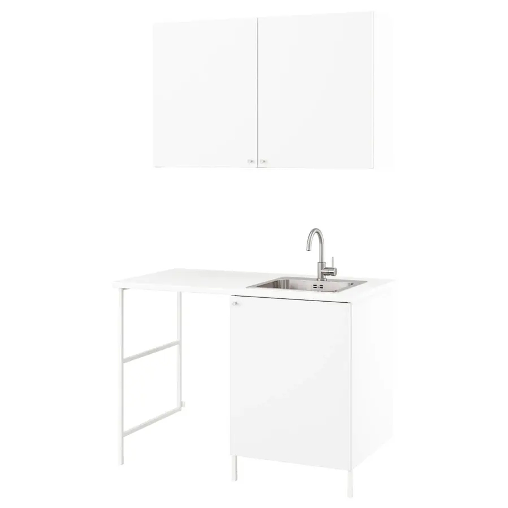 Комбинация для ванной - IKEA ENHET, 139х63.5х87.5 см, белый, ЭНХЕТ ИКЕА