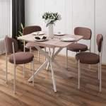 Стол Твист раздвижной (100+30) дуб эндгрейн / опоры белые