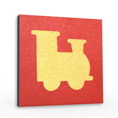 Резиновая плитка с рисунком Паровозик 500х500x40 мм тротуарная