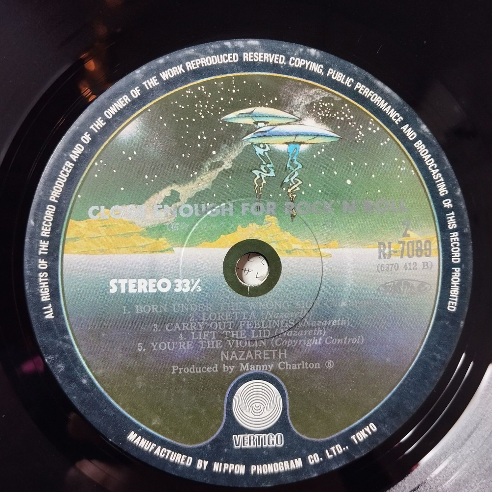 Винтажная виниловая пластинка LP Nazareth Close Enough For Rock N Roll (Japan 1976) (No Obi) Carry Out Feelings