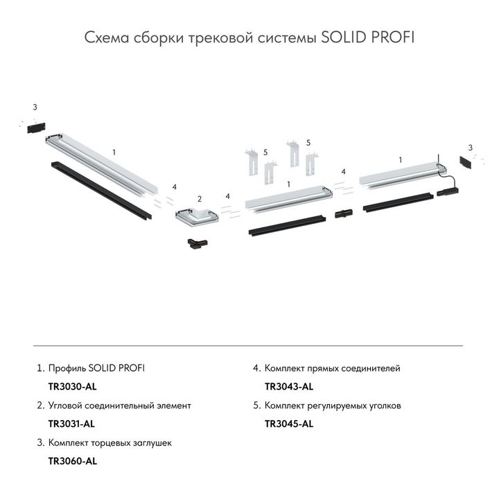 Торцевая заглушка для профиля TR3030-AL Denkirs Solid Profi TR3060-AL