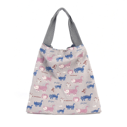 Сумка-шоппер большая с 2 отсеками на кнопке-магните, "MATILDASan", синий, 23-6038-2, KUSUGURU