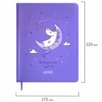 Дневник 1-11 класс 48 л., кожзам (твердая с поролоном), печать, наклейки, ЮНЛАНДИЯ, "Sleepy Unicorn", 106188