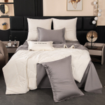 КПБ на резинке Сатин Velvet Premium с Одеялом VPR013, Евро, 4 наволочки, простынь 160*200*25