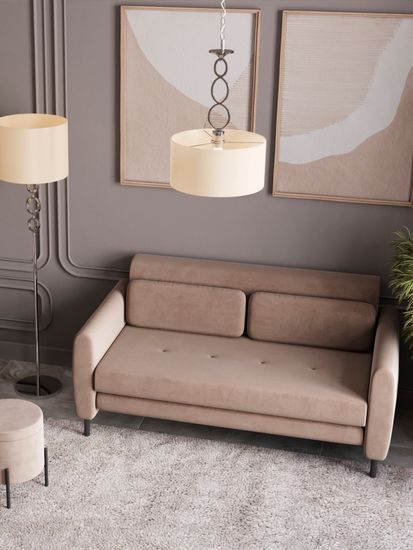 Диван-кровать прямой Барнаби велюр серый