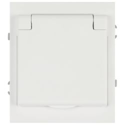 Розетка ЭРА Arktik 16-2103-08 с заземлением 2P+E Schuko со шторками с крышкой 16А-250В белый матовый | Эра Arktik