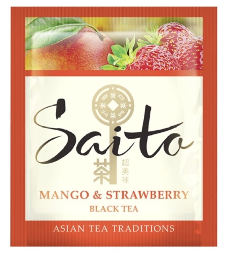 Чай черный Saito Mango &amp; strawberry в пакетиках, 25 шт