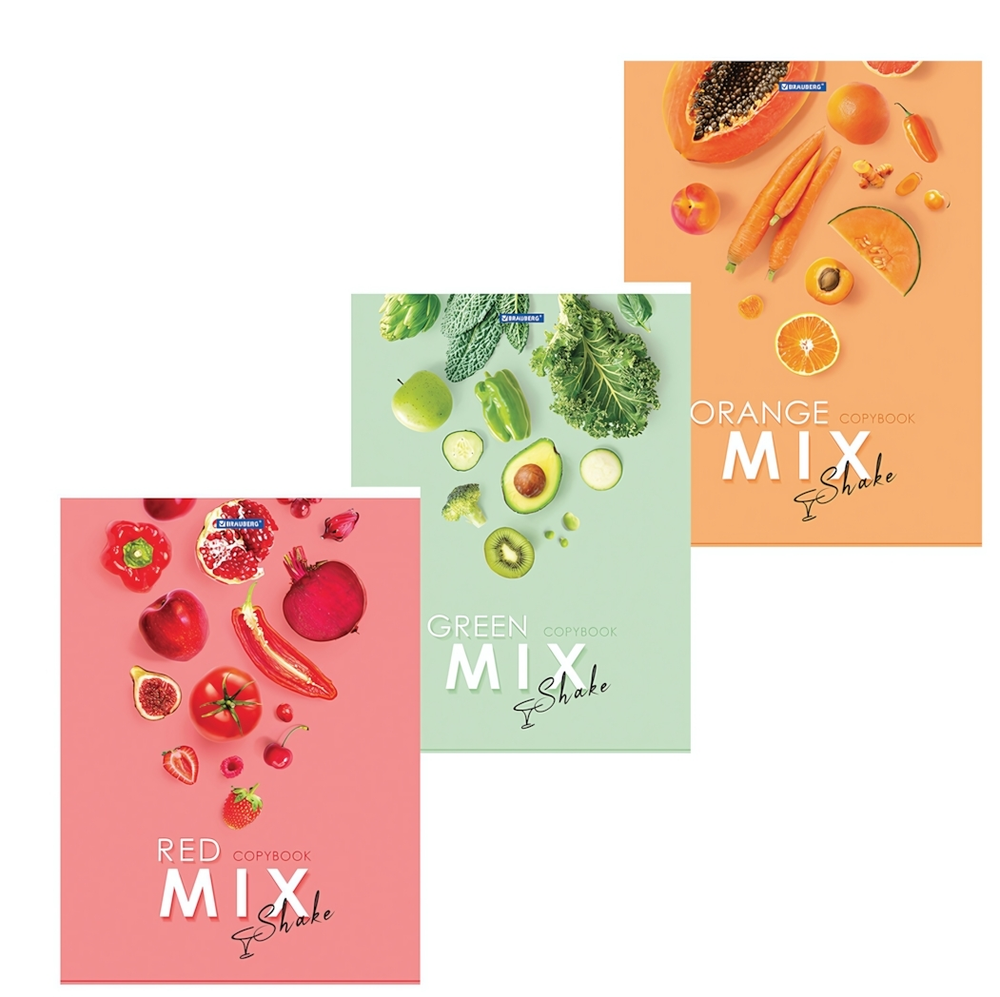 Тетрадь А4 80л. клетка "Mix" скоба, в ассортименте (BRAUBERG)