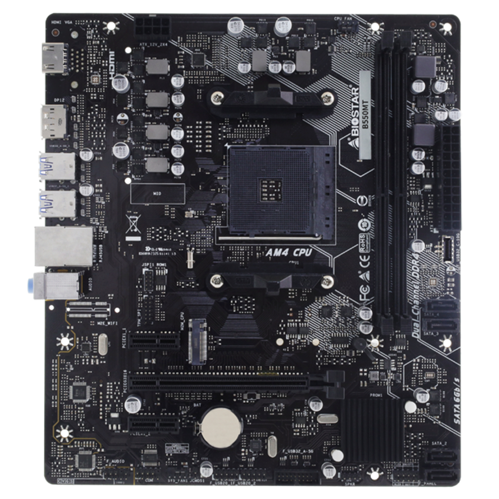 BIOSTAR MB AM4 B550 2 x DDR4 4 x SATA III 1 x M.2 1 x DP Port 1 x HDMI Port 1 x LAN port Micro ATX