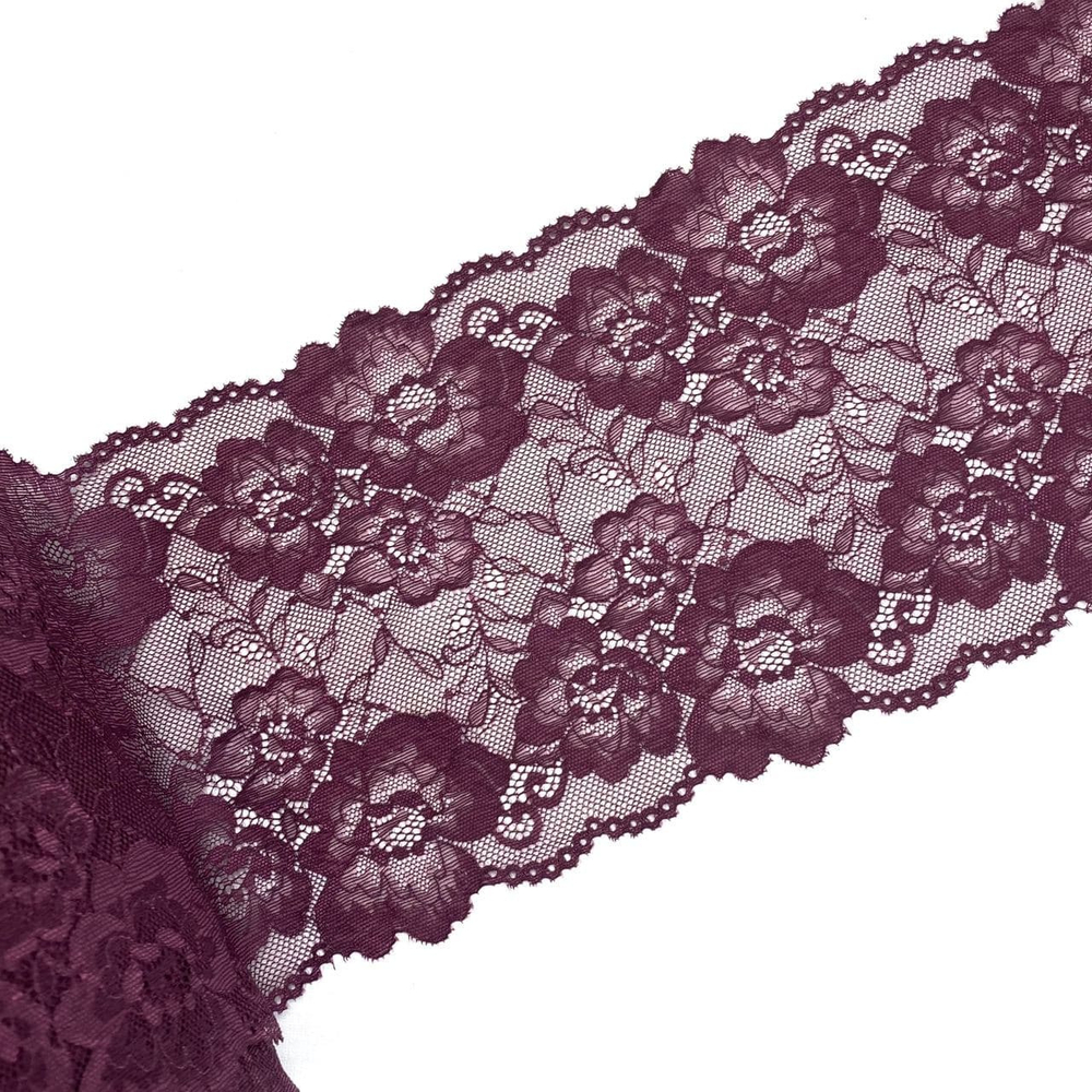 Кружево эластичное бургунди 18 см