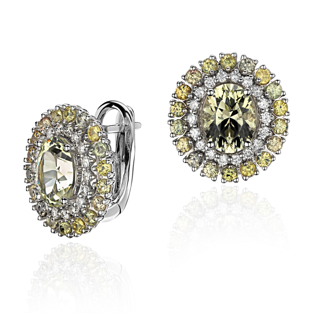Серьги с бриллиантом  из белого золота JA-S-713987-3