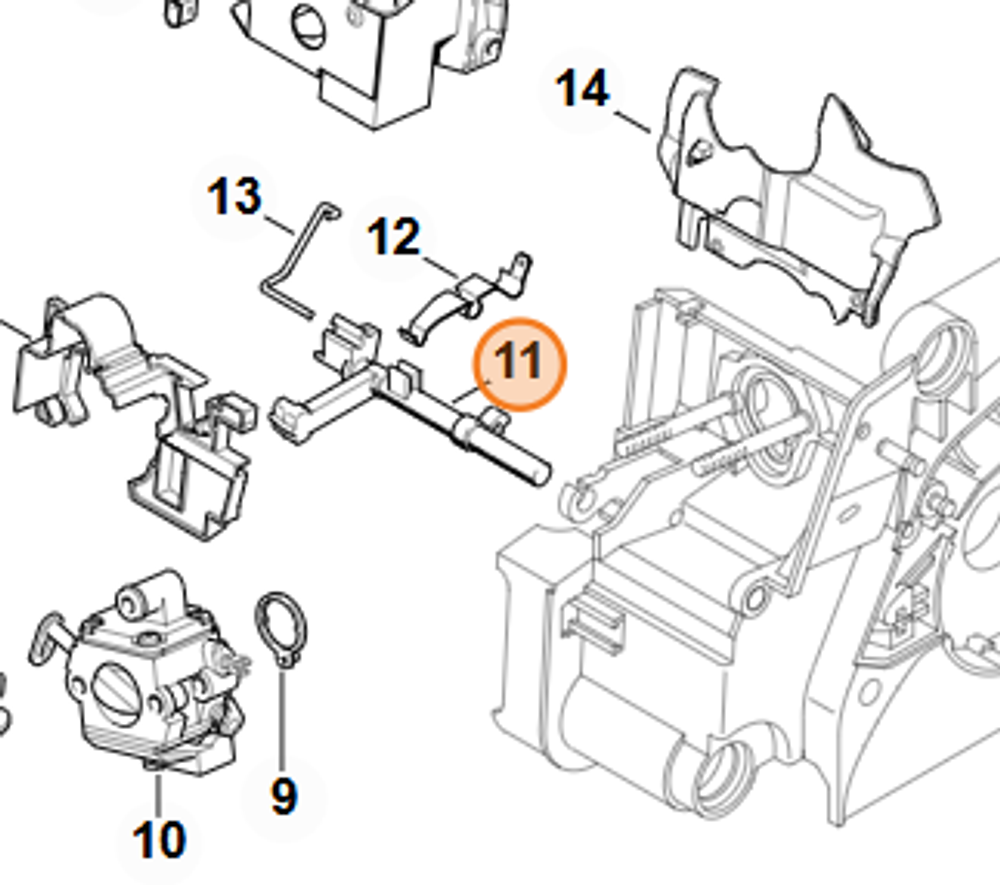 Вал управления переключением для бензопилы STIHL MS 180. арт.PJ18030 FARMERTEC (STIHL 1130 182 0900)