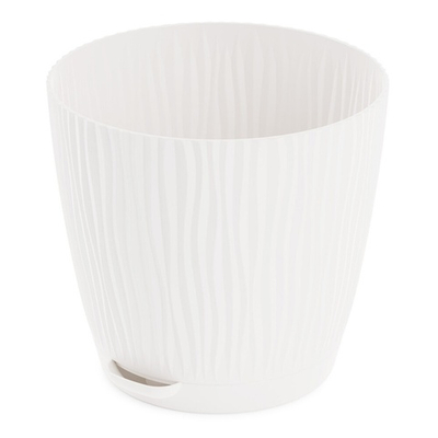 Горшок цветочный Флис 1,2л с прикорневым поливом, белый
