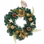 Венок хвойный новогодний «Праздничная радость» 30 см, шампань