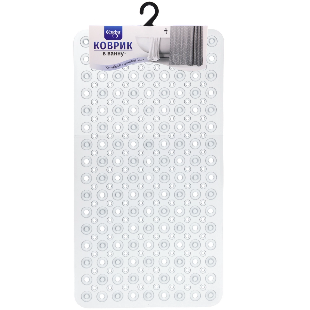 Коврик в ванну 67х37"Кордеса» белый