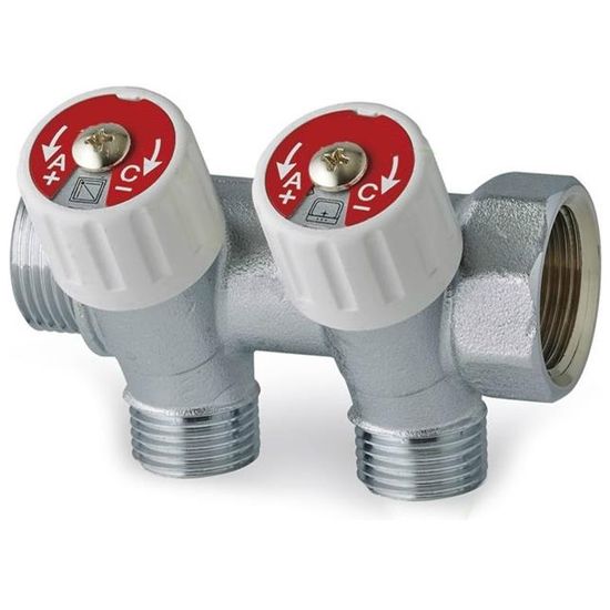 Коллектор модульный Elsen EMW01 3/4"х3/4" «евроконус», 3 контура, латунь, с вентилями