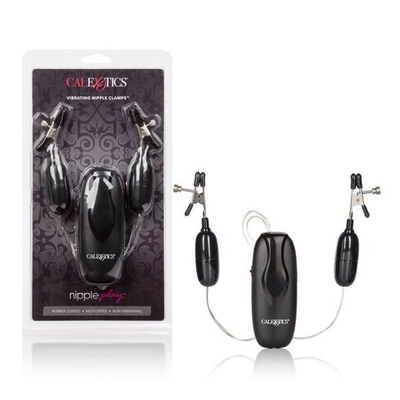 Зажимы на соски Nipple Clamps Vibrating с вибропулями (Цвет: черный)
