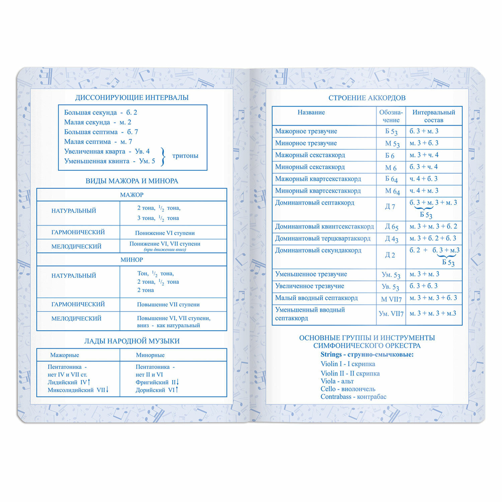 Дневник для музыкальной школы 140х210 мм, 48 л., обложка кожзам твердая, фольга, BRAUBERG, справочный материал, черный, 105502