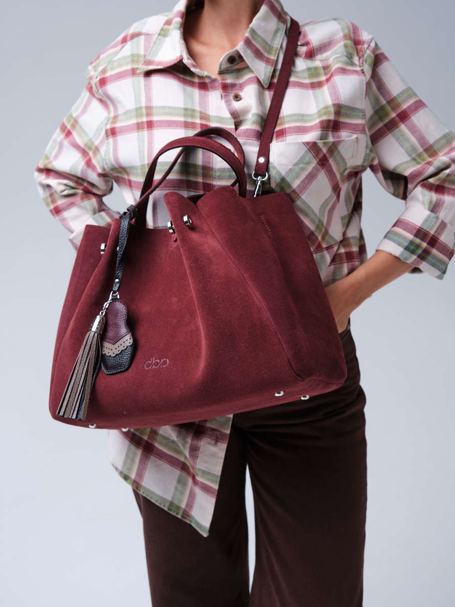 Замшевая сумка с матрешкой Vasilisa DBR 31210 махагон