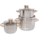 Набор посуды нерж, 6 пр, кастрюли 1.9,2.9,4.75 л, индукц, Daniks, Вена, SD-T87-6