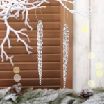 Подвеска «Изящная сосулька» 15 см (набор 2 шт), Прозрачный