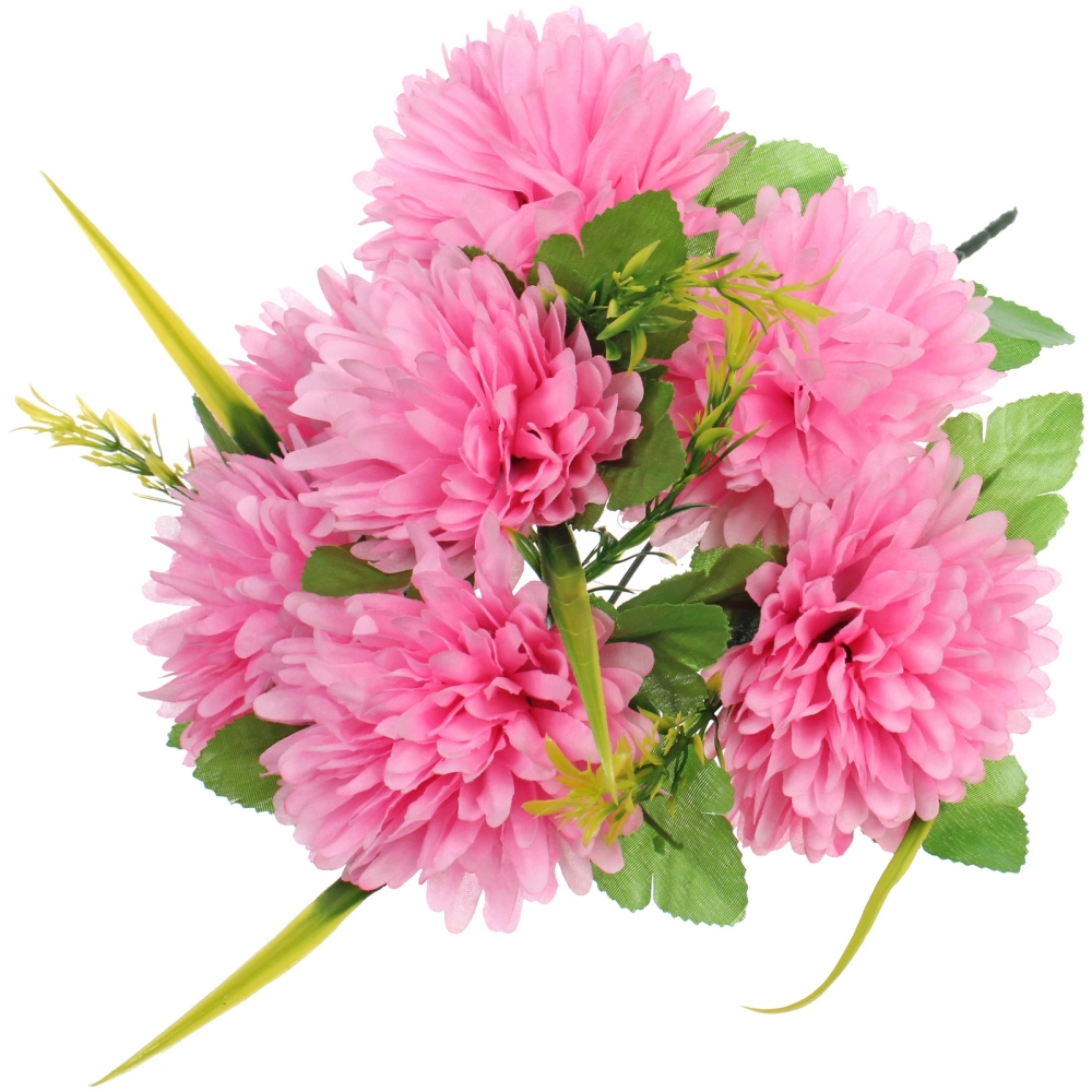 Искусственные цветы «Цветочная мелодия» Хризантемы 40см 7 цветков розовые
