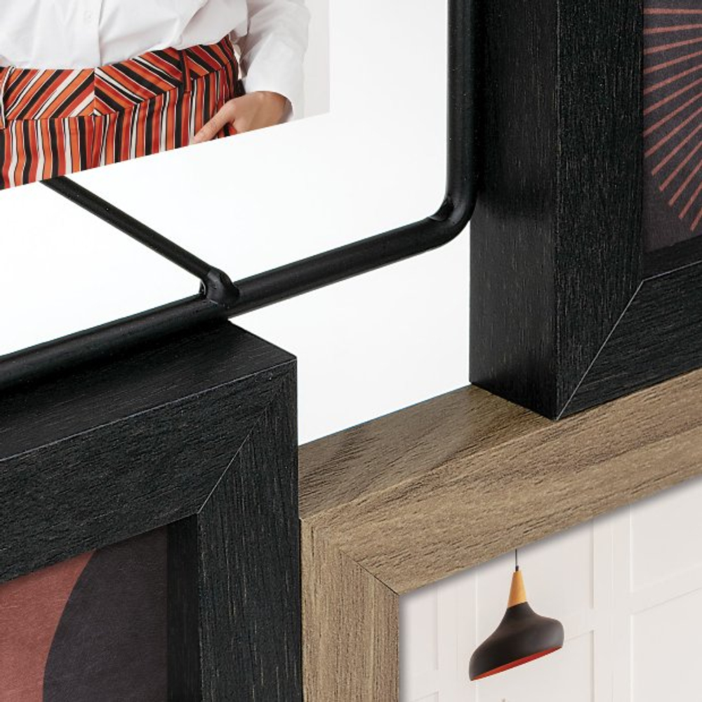 ZEP DN562 4x10x15, 13x18 (45x40) Nocera дерево/металл ( коричн/черн) ф/рамка-галерея