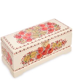 Народные промыслы KH-14/2 Шкатулка для чая на 3 ячейки деревянная 230х100 с хохломской росписью