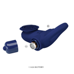 Синее эрекционное виброкольцо в клиторальной щеточкой