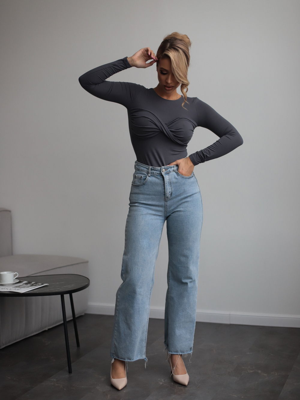 Лонгслив облегающий