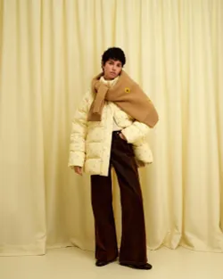 Пуховик с принтом цветочки (((Прямиком из детства))), лаванда