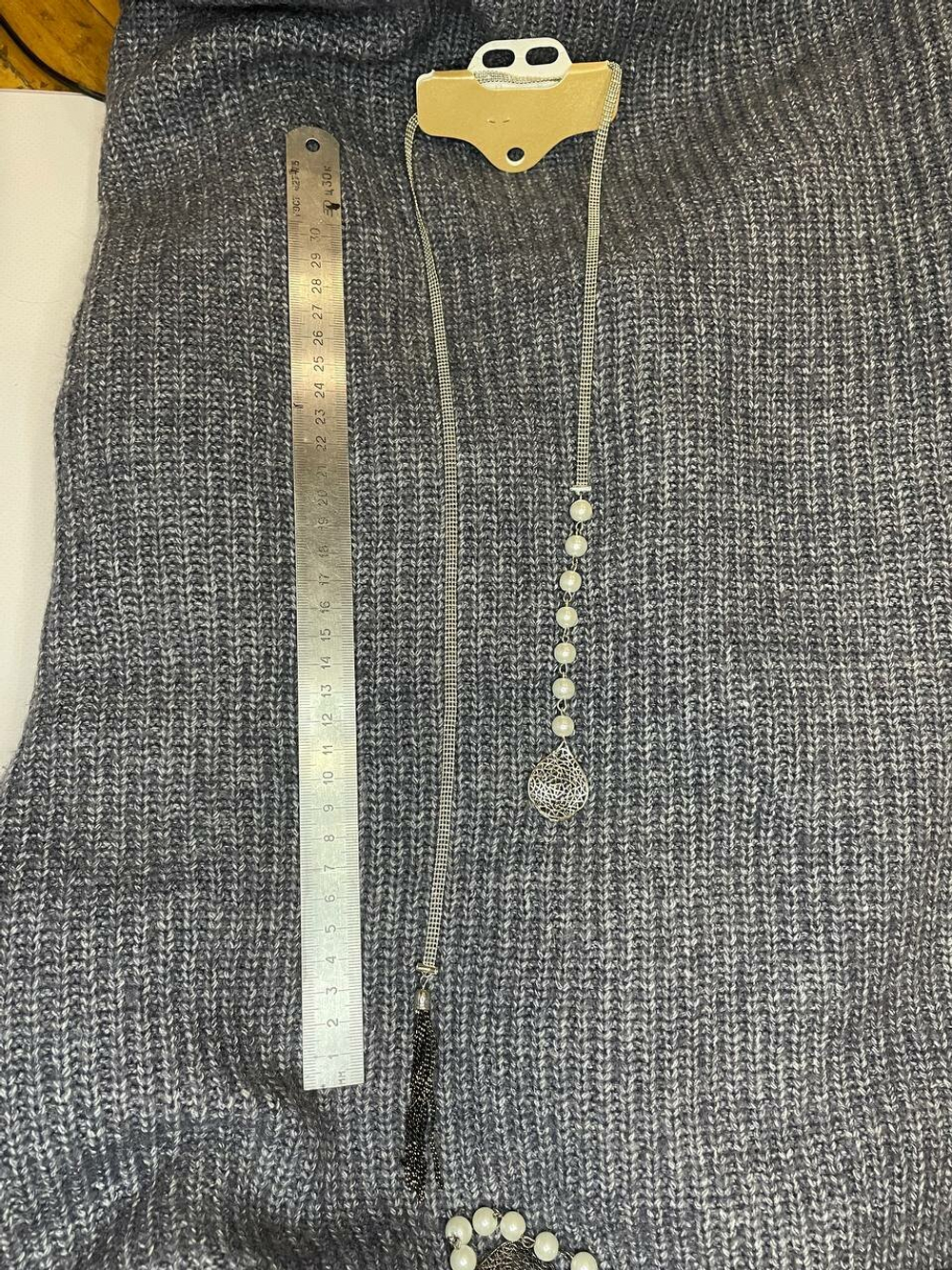 Кулон. Подвеска  трансформер "Галстук-узел" в серебряном цвете