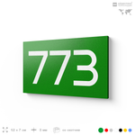 Номер на дверь 773, табличка на дверь для офиса, квартиры, кабинета, аудитории, склада, зеленая 120х70 мм, Айдентика Технолоджи