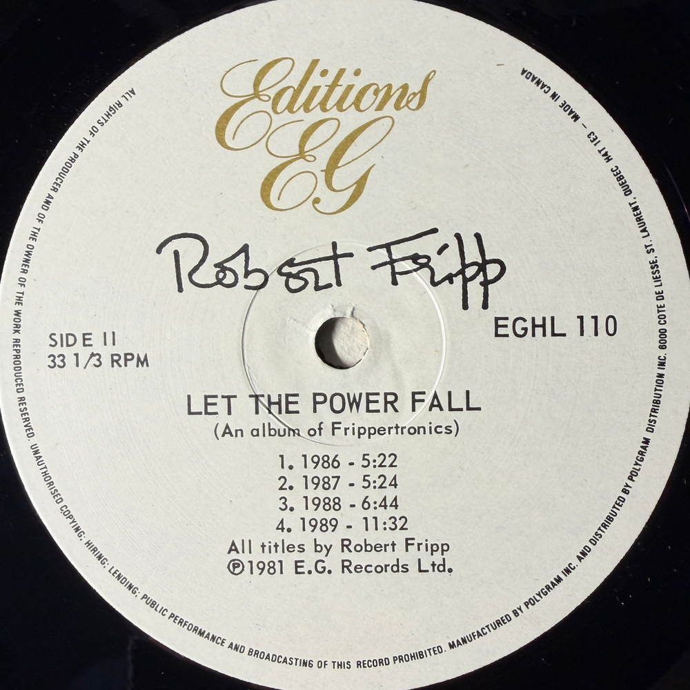 Robert Fripp ‎– Let The Power Fall (Канда 1981г.) Т